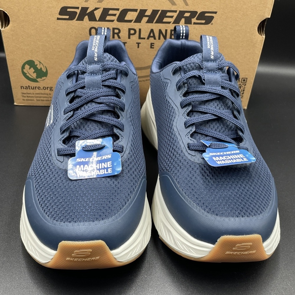 Skechers Edgeride Rekze Sneakers Navy/White Extra Wide Slip On Shoe Mens Sz 13 - Picture 2 of 8